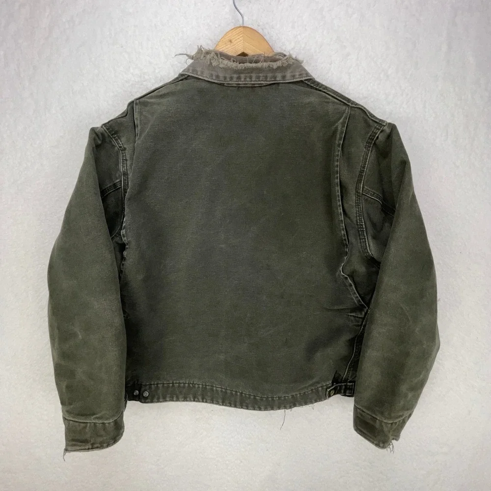 Carhartt Detroit Jacket Blanket Lined Mens XL J97 MOS Moss Green‎ Thrashing